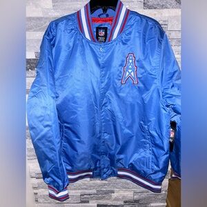Mens NFL TENNESSEE TITANS HOUSTON OILERS SATIN JACKET MEDIUM LARGE XL XXL NEW